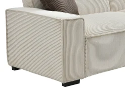 Sofá cama de 3 plazas de terciopelo beige SEKOTA