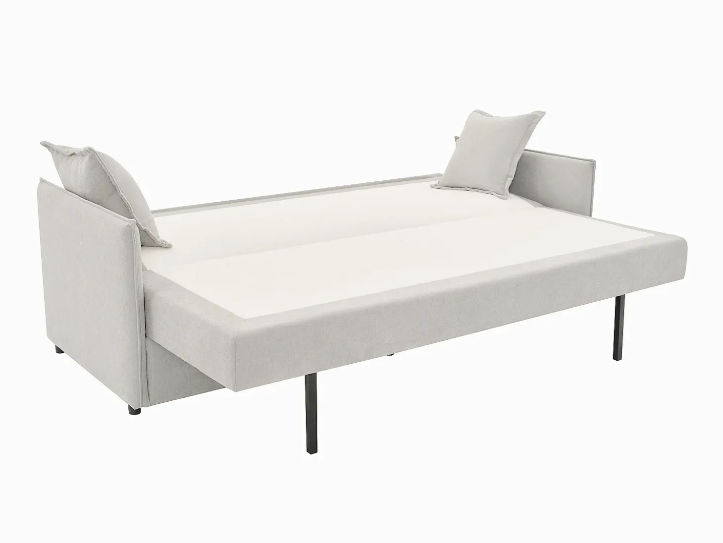 Sofá cama de 3 plazas de tela beige con asiento de espuma viscoelástica SERABA