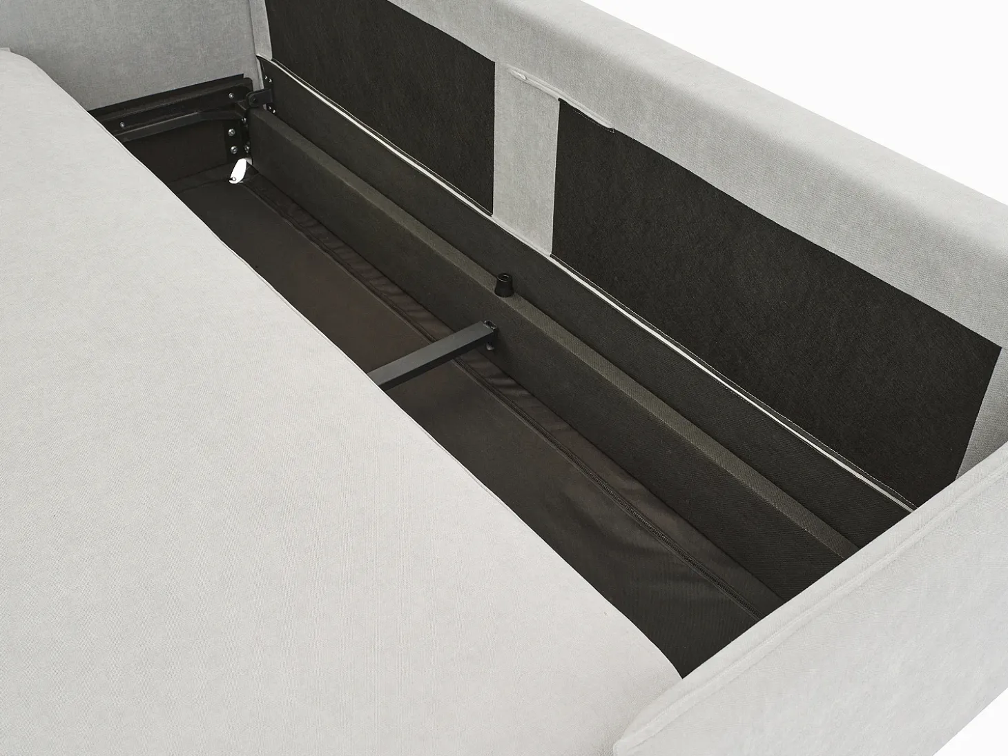 Sofá cama de 3 plazas de tela beige con asiento de espuma viscoelástica SERABA