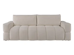 Sofá cama de 3 plazas en tela bouclé crema ISSORO