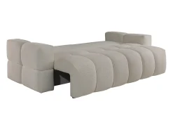 Sofá cama de 3 plazas en tela bouclé crema ISSORO