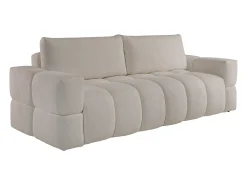 Sofá cama de 3 plazas en tela bouclé crema ISSORO
