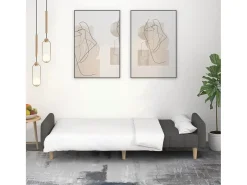 Sofá cama de 2 plazas tela gris oscuro