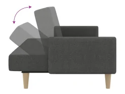 Sofá cama de 2 plazas tela gris oscuro