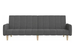 Sofá cama de 2 plazas tela gris oscuro