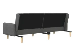 Sofá cama de 2 plazas tela gris oscuro