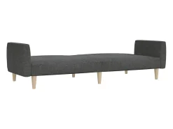 Sofá cama de 2 plazas tela gris oscuro