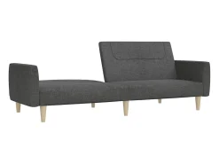 Sofá cama de 2 plazas tela gris oscuro