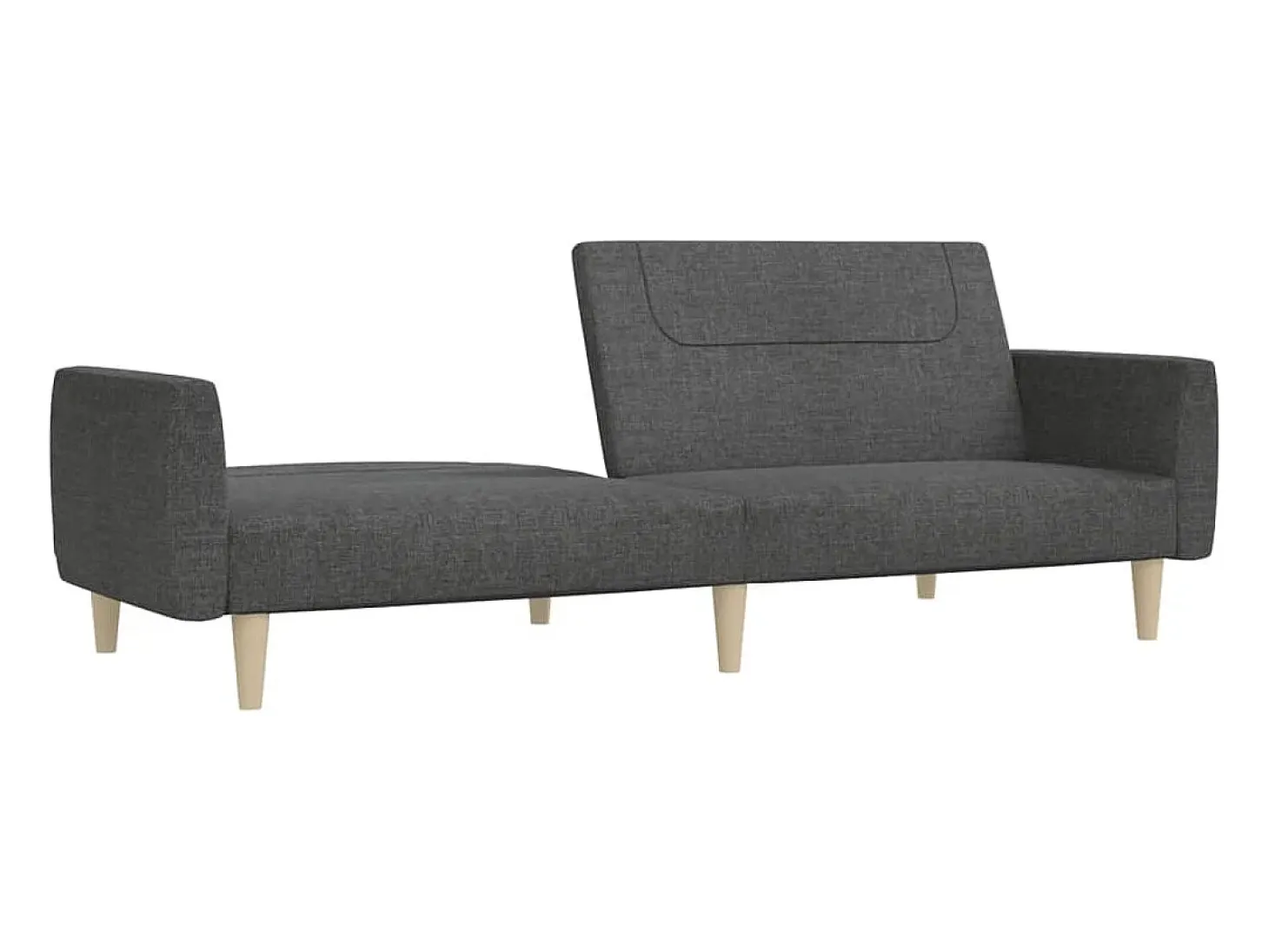 Sofá cama de 2 plazas tela gris oscuro