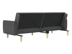 Sofá cama de 2 plazas tela gris oscuro