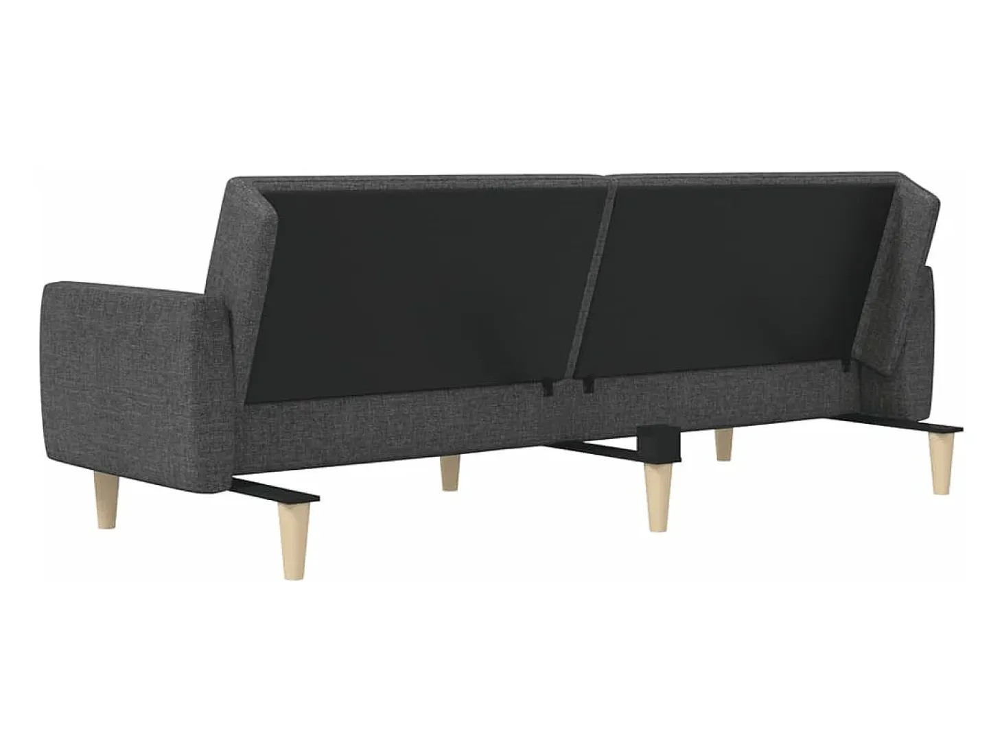 Sofá cama de 2 plazas tela gris oscuro