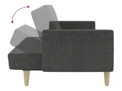 Sofá cama de 2 plazas tela gris oscuro