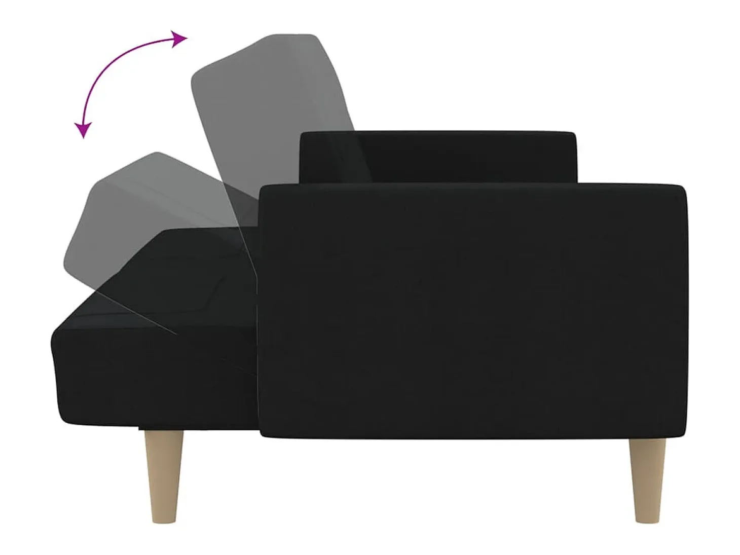 Sofá cama de 2 plazas tela negro