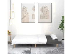 Sofá cama de 2 plazas tela gris claro
