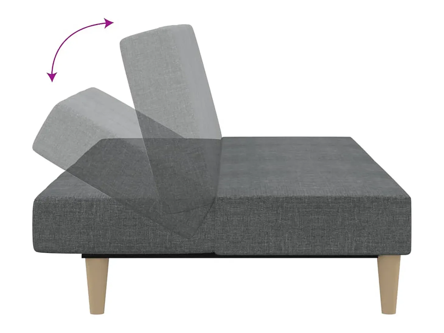 Sofá cama de 2 plazas tela gris claro