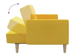 Sofá cama de 2 plazas tela amarillo