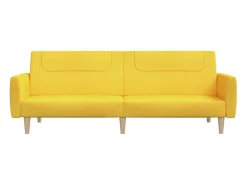Sofá cama de 2 plazas tela amarillo