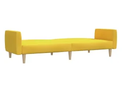 Sofá cama de 2 plazas tela amarillo