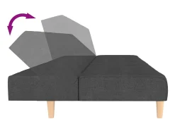 Sofá cama de 2 plazas tela gris oscuro