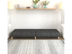 Sofá cama de 2 plazas tela gris oscuro