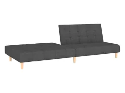 Sofá cama de 2 plazas tela gris oscuro