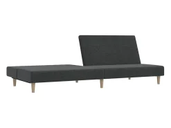 Sofá cama de 2 plazas tela gris oscuro