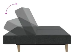 Sofá cama de 2 plazas tela gris oscuro