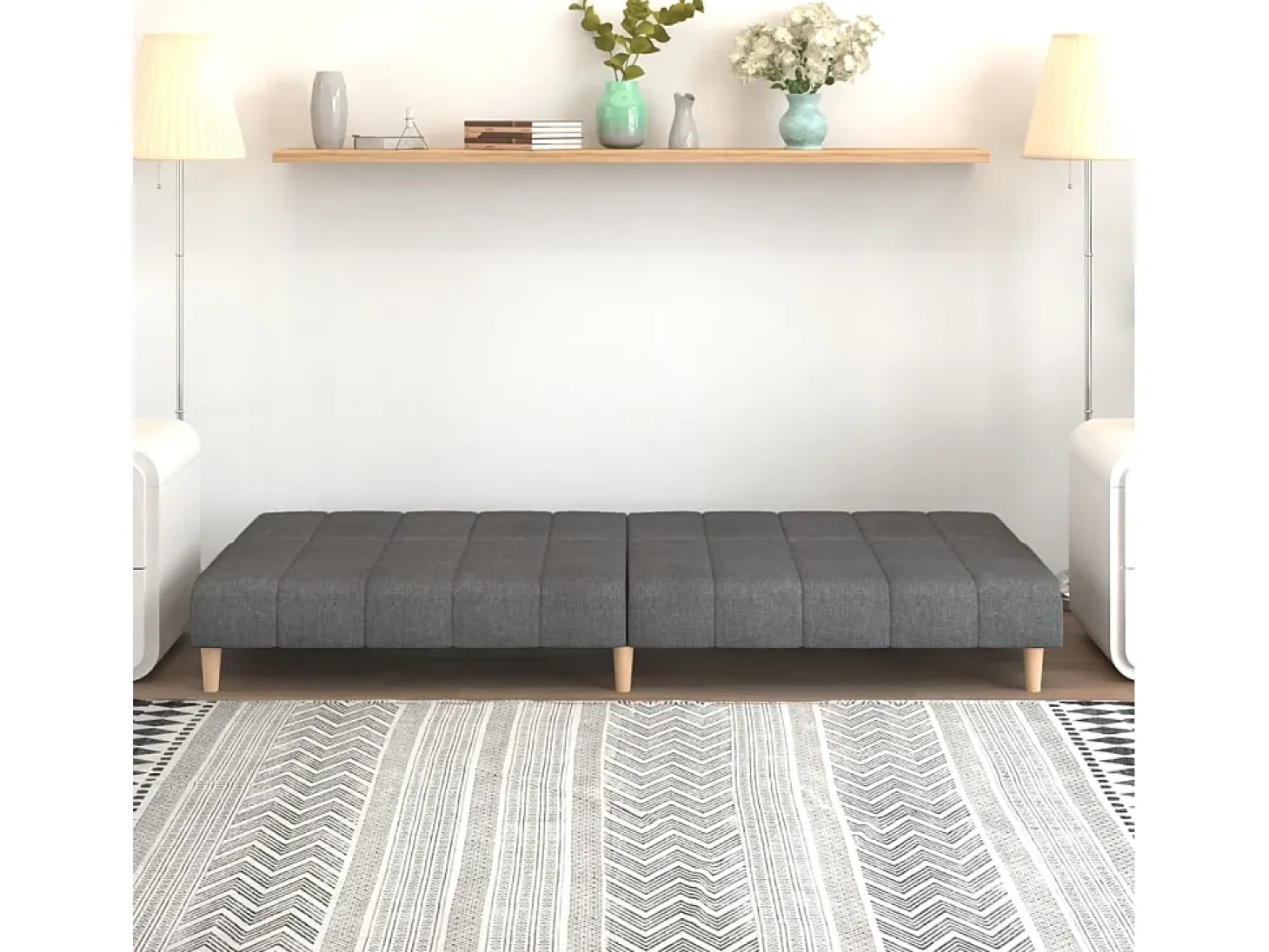 Sofá cama de 2 plazas tela gris claro