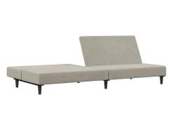 Sofá cama de 2 plazas terciopelo gris claro