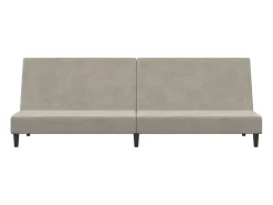 Sofá cama de 2 plazas terciopelo gris claro
