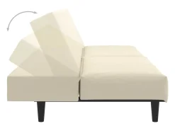 Sofá cama de 2 plazas terciopelo color crema