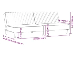 Sofá cama de 2 plazas terciopelo color crema