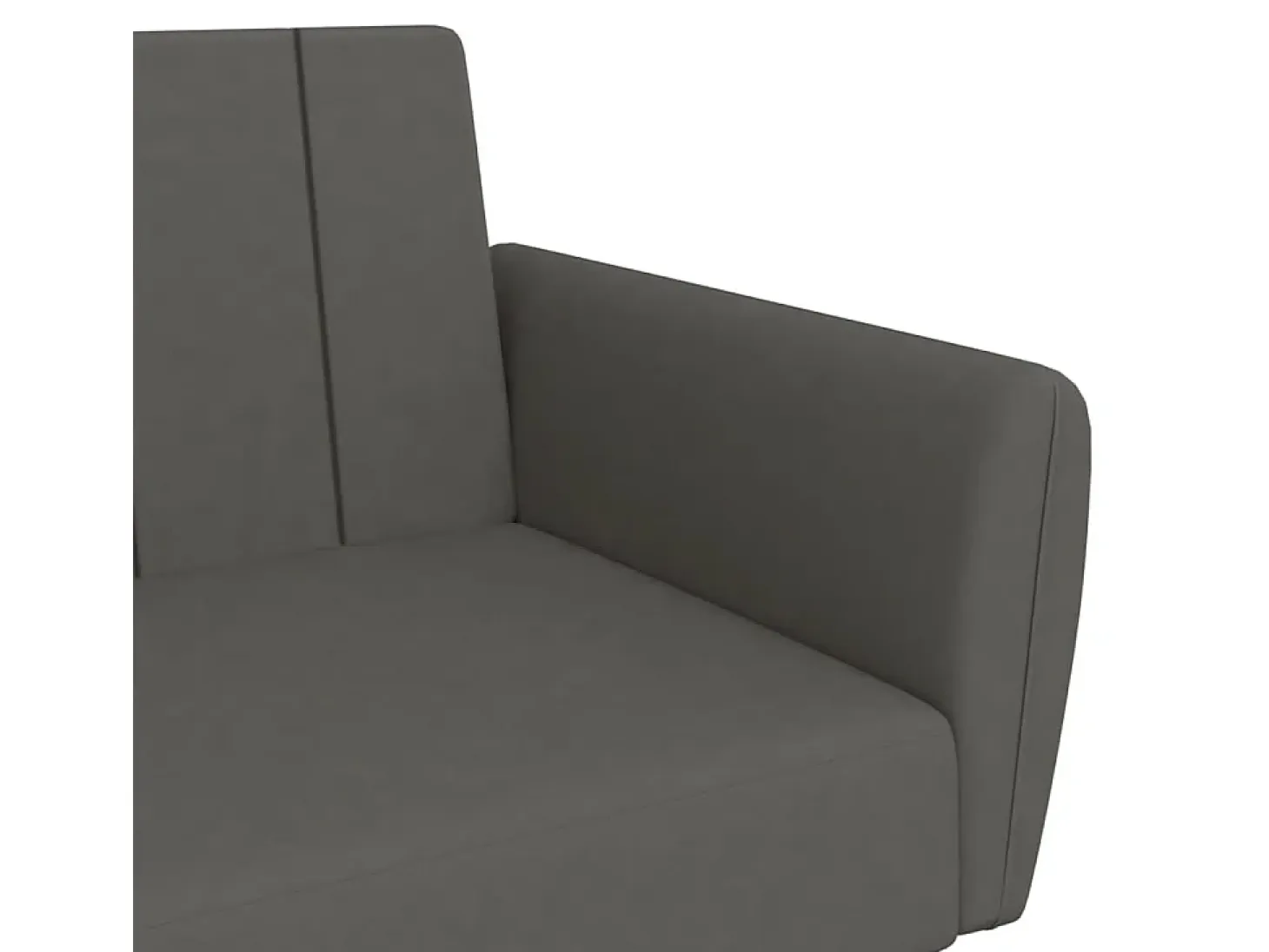 Sofá cama de 2 plazas terciopelo gris oscuro