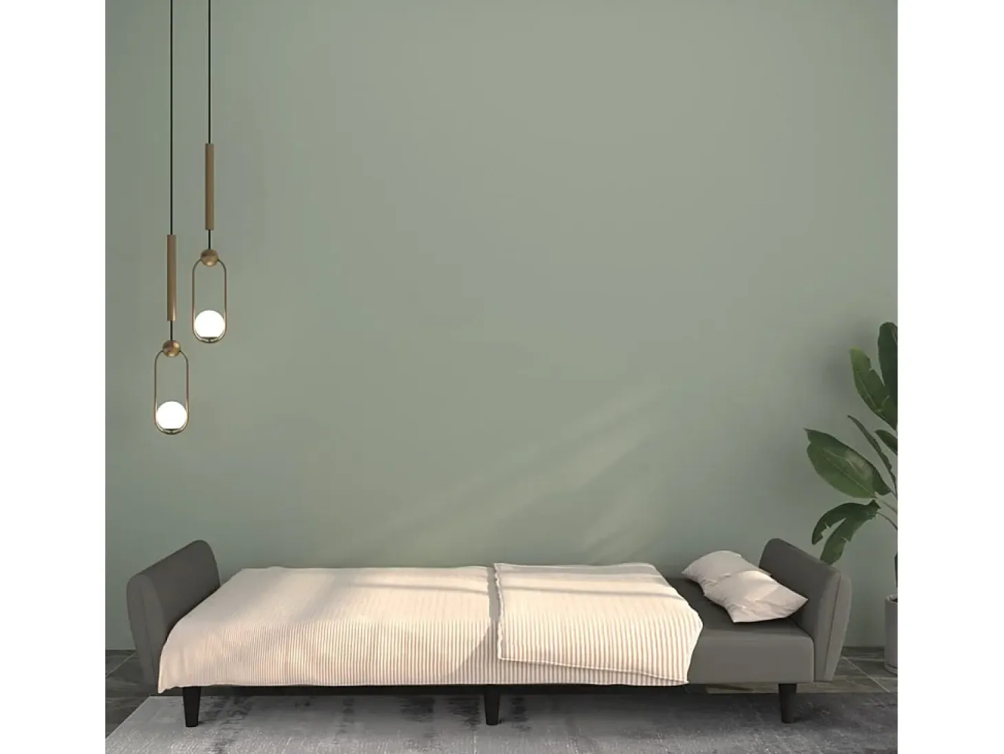 Sofá cama de 2 plazas terciopelo gris oscuro