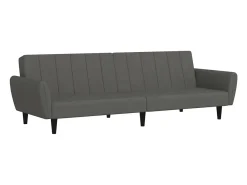 Sofá cama de 2 plazas terciopelo gris oscuro