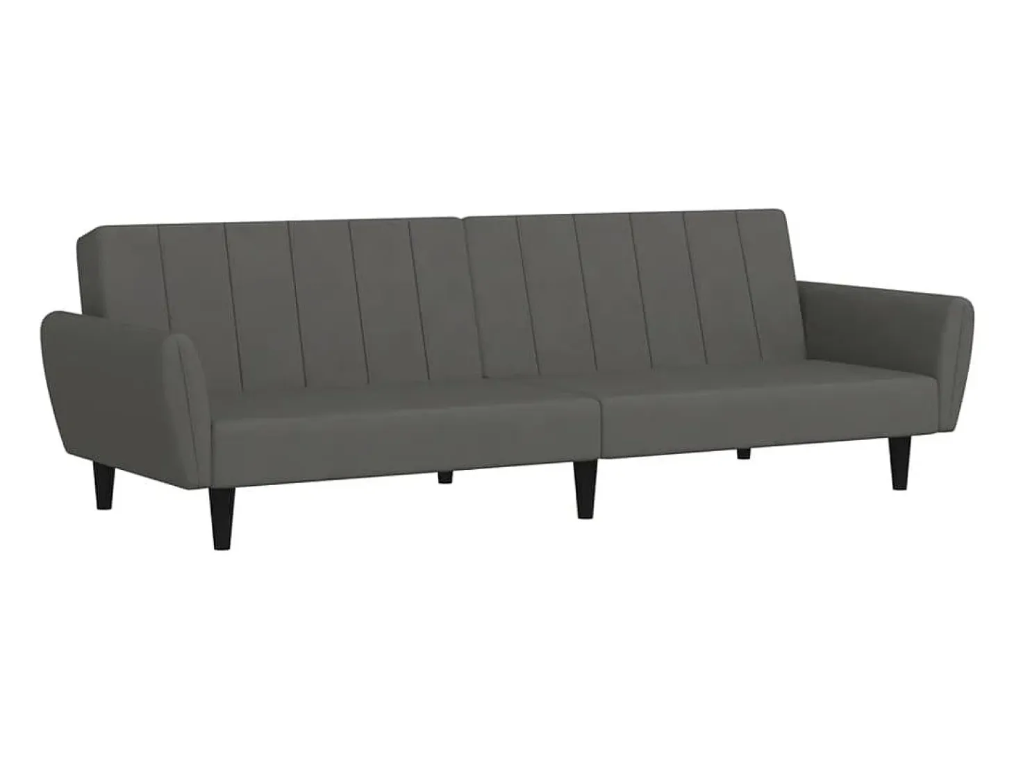 Sofá cama de 2 plazas terciopelo gris oscuro