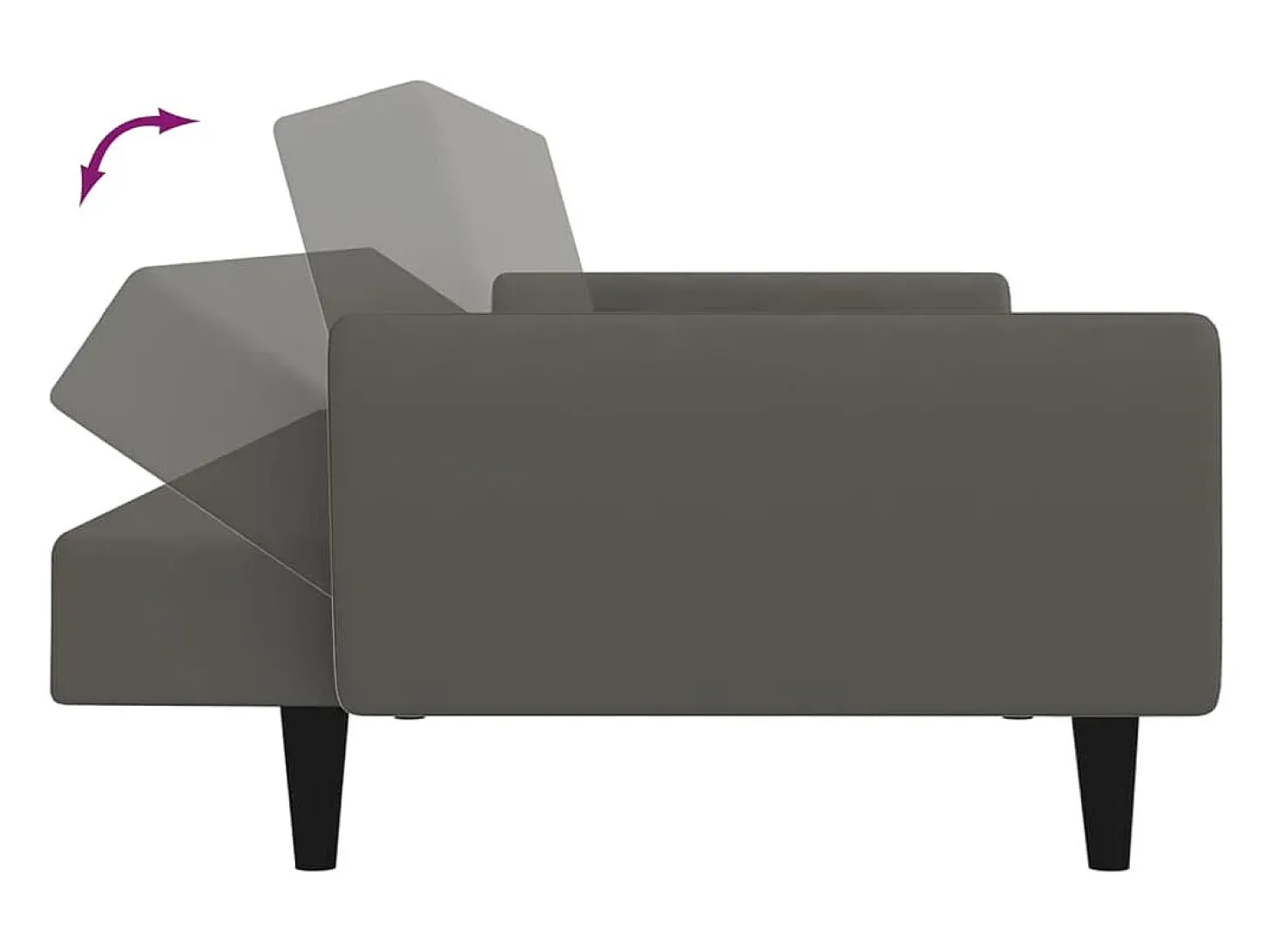 Sofá cama de 2 plazas terciopelo gris oscuro