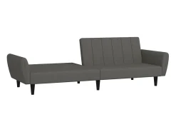 Sofá cama de 2 plazas terciopelo gris oscuro