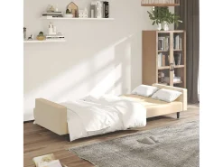 Sofá cama de 2 plazas terciopelo color crema ES190908