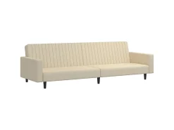 Sofá cama de 2 plazas terciopelo color crema ES190908