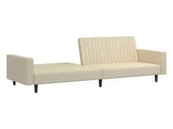 Sofá cama de 2 plazas terciopelo color crema ES190908