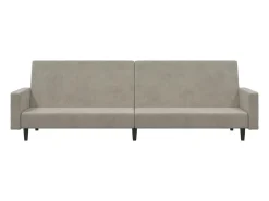 Sofá cama de 2 plazas terciopelo gris claro