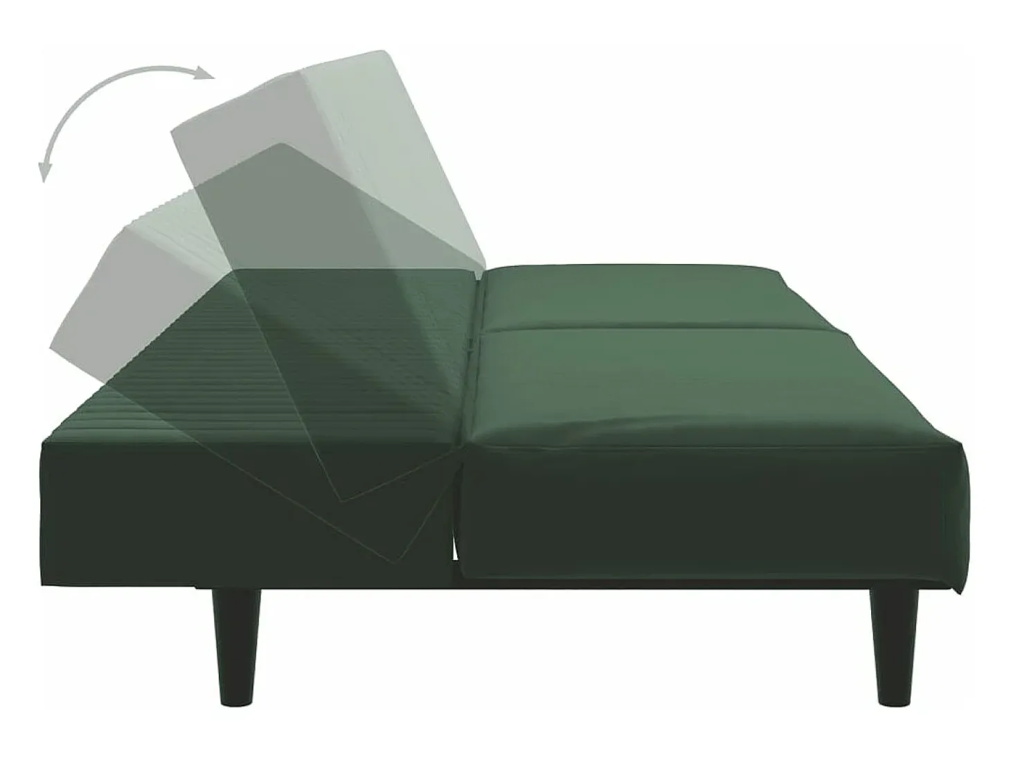 Sofá cama de 2 plazas terciopelo verde oscuro