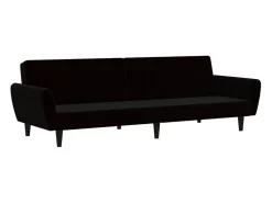 Sofá cama de 2 plazas terciopelo negro