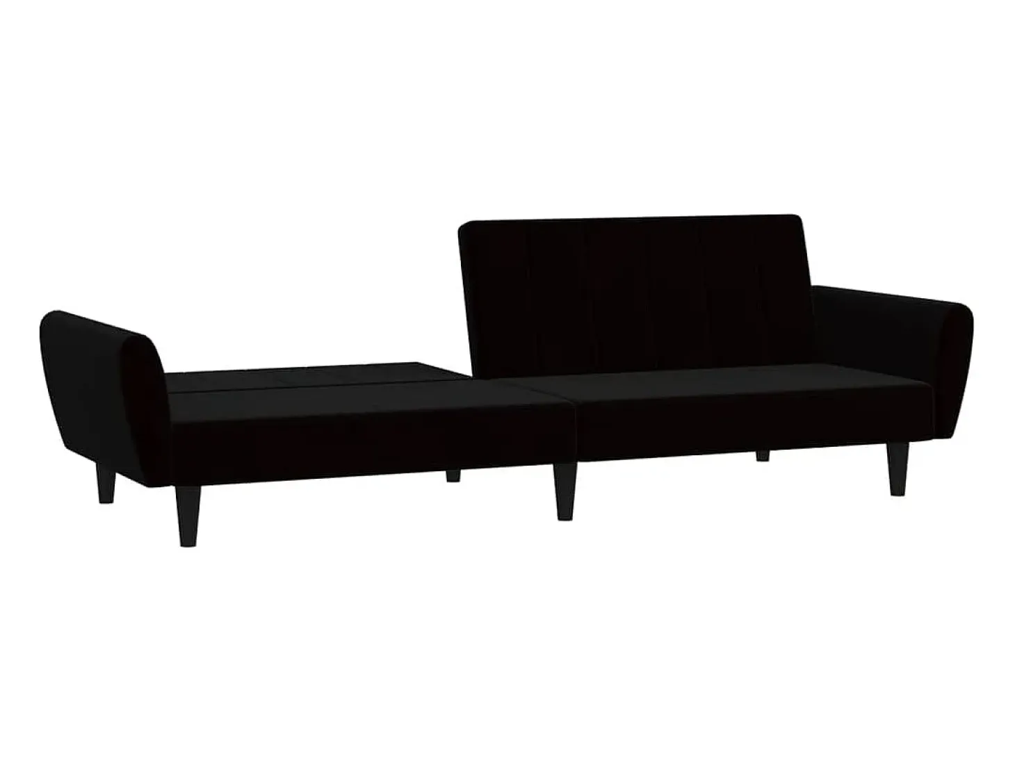 Sofá cama de 2 plazas terciopelo negro