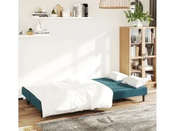 Sofá cama de 2 plazas terciopelo azul