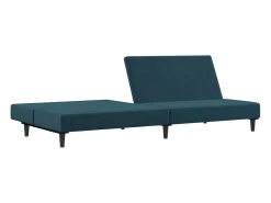 Sofá cama de 2 plazas terciopelo azul