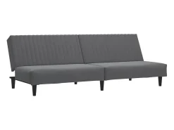 Sofá cama de 2 plazas terciopelo gris oscuro