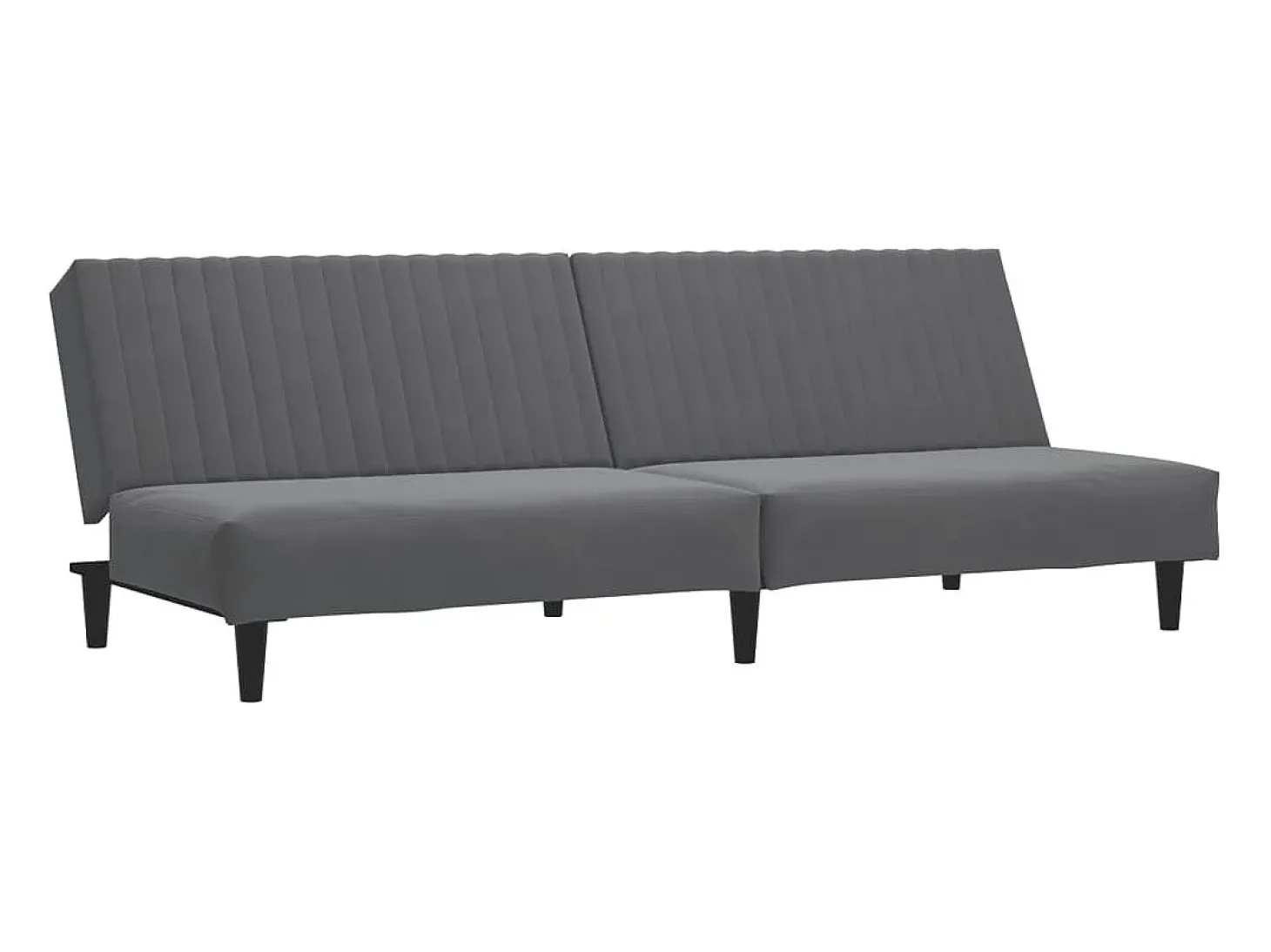 Sofá cama de 2 plazas terciopelo gris oscuro