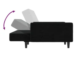 Sofá cama de 2 plazas terciopelo negro